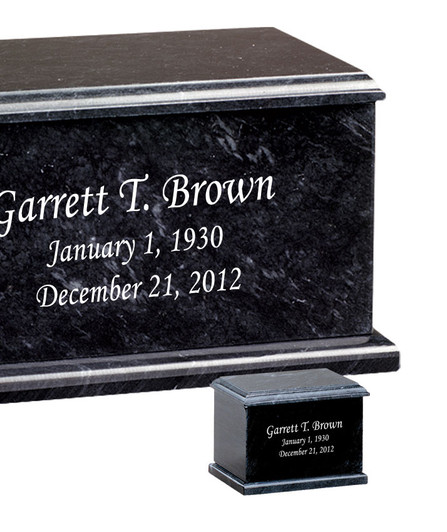 Evermore Memory Rectangular Black Marble Keepsake Cremation Urn