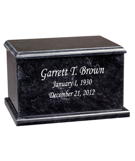 Evermore Rectangular Black Marble Engravable Cremation Urn