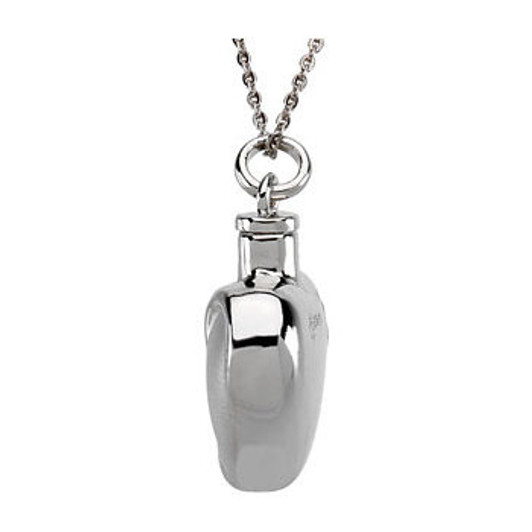 Fancy Heart Sterling Silver Cremation Jewelry Necklace