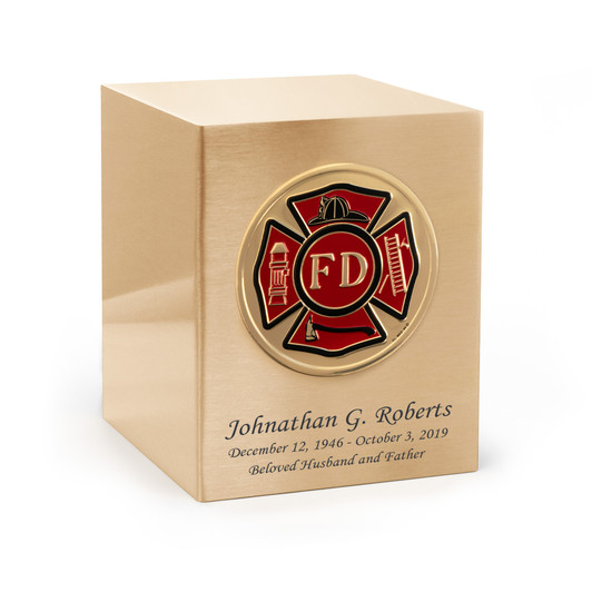 Firefighter Emblem Bronze Cremation Urn