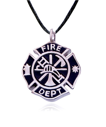 Firefighter Stainless Steel Cremation Jewelry Pendant Necklace