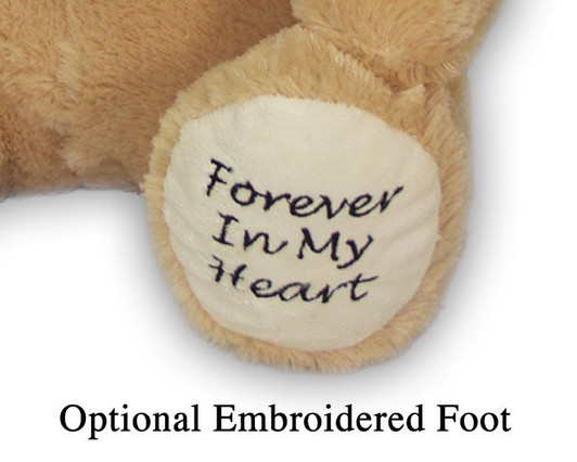 Brown Paw Print Heart Teddy Bear Pet Urn