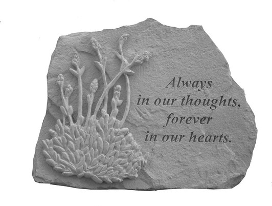 Garden Accents - Always in Our Thoughts - With Lavender - Memorial Garden Stone