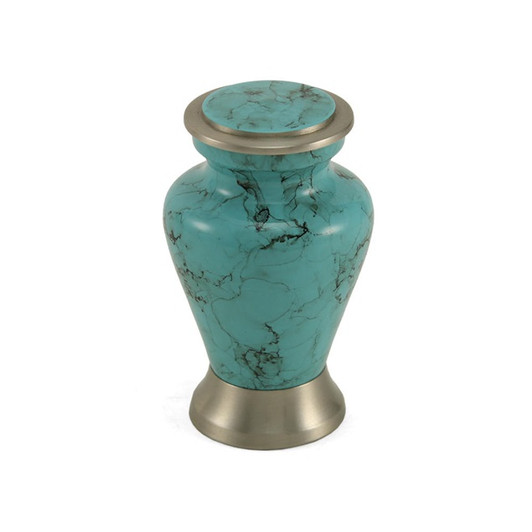 Glenwood Blue Marble Brass Keepsake Cremation Urn