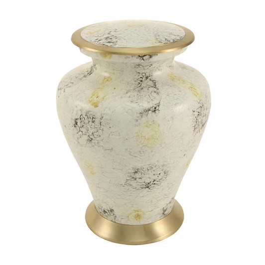 Glenwood White Marble Brass Cremation Urn