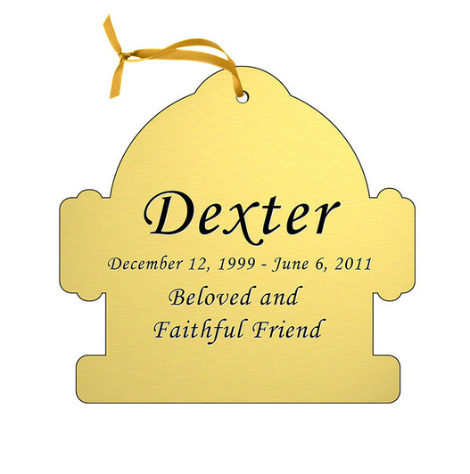 Fire Hydrant Double-Sided Memorial Ornament - Engraved - Gold