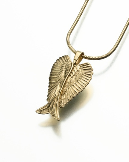 Gold Vermeil Angel Wings Cremation Jewelry