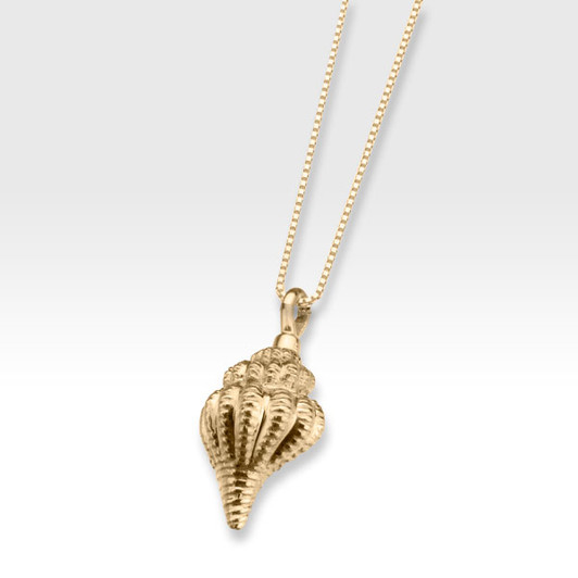 Gold Vermeil Conch Shell Cremation Jewelry