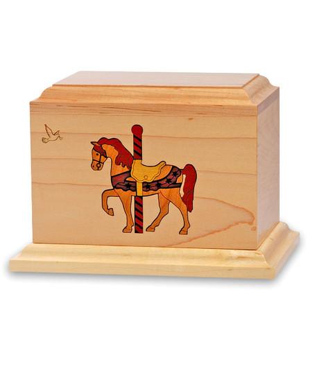 Grand Carousel - Wood Infant Cremation Urn - Engravable