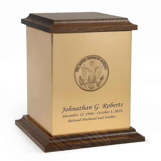 Great Seal of America Bronze and Walnut Cremation Urn