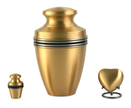 Grecian Bronze Brass Keepsake Cremation Urn - Engravable