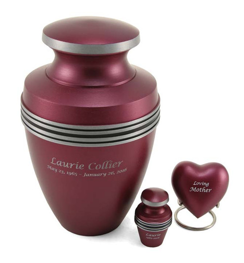 Grecian Magenta Keepsake Cremation Urn - Engravable