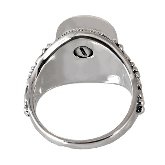 Handprint Round Sterling Silver Memorial Cremation Ring