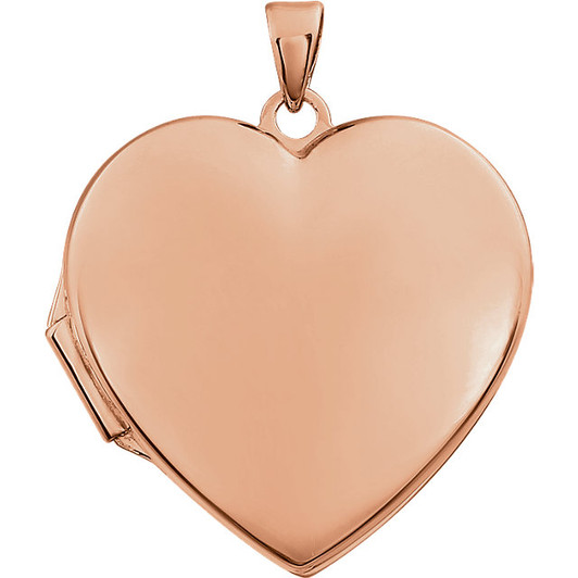 Heart Simplicity 14k Rose Gold Memorial Locket Jewelry Necklace