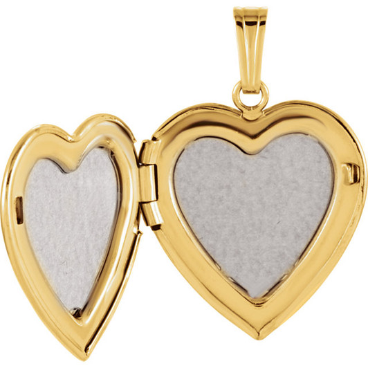 Heart with Diamond 14k Yellow Gold Memorial Locket Jewelry Necklace