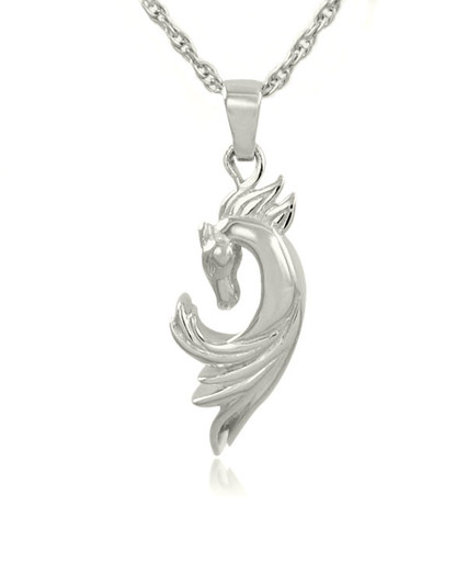 Horse Sterling Silver Cremation Jewelry Pendant Necklace