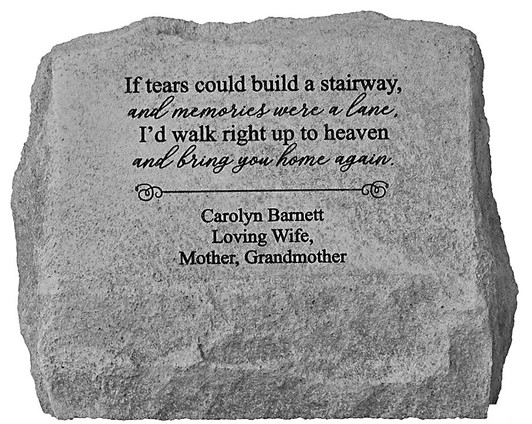 If Tears Could Build a Stairway Fused Glass Memorial Garden Stone