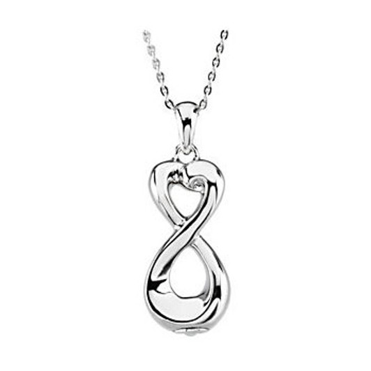 Infinite Love Sterling Silver Cremation Jewelry Necklace