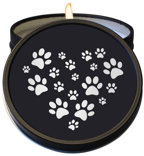 Infinity Pawprint Scented Natural Soy Pet Memorial Candle Tin