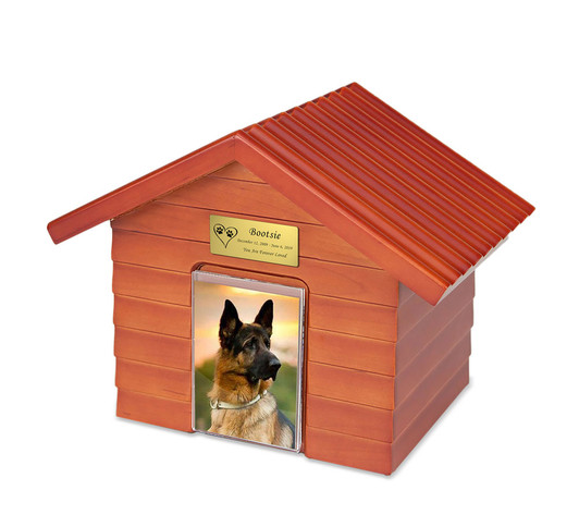 K-9 Cottage Dog House Pet Cherry Wood Urn