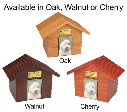 K-9 Cottage Dog House Pet Walnut Wood Urn