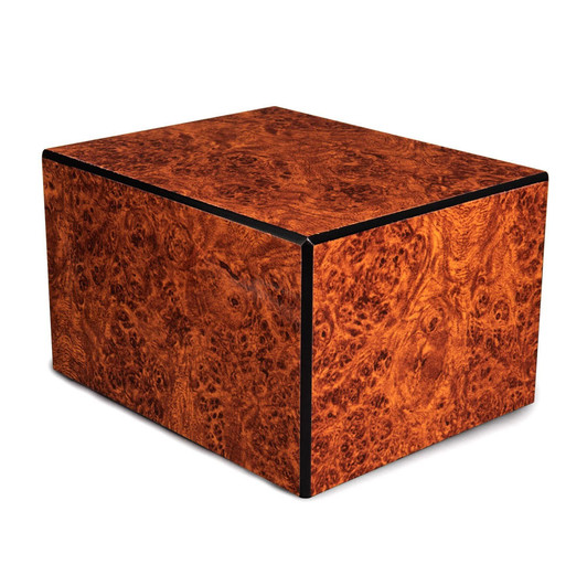 Large Society Collection Burl Wood Finish Cremation Urn