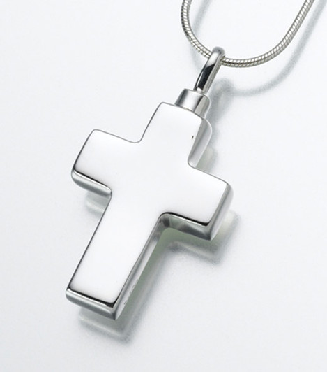 Large Sterling Silver Cross Cremation Jewelry