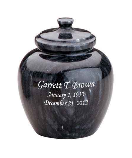 Legacy Memory Black Marble Engravable Keepsake Cremation Urn