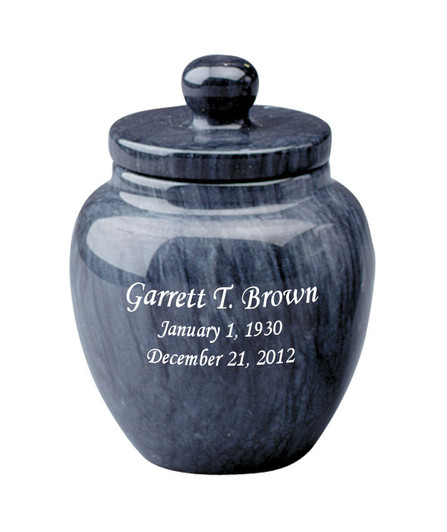 Legacy Petite Black Marble Engravable Keepsake Cremation Urn