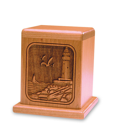 Lighthouse Cherry Keepsake Cremation Urn - Engravable