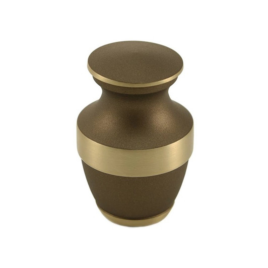 Lineas Rustic Bronze Brass Keepsake Cremation Urn - Engravable
