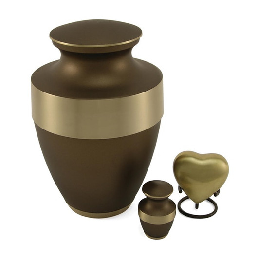 Lineas Rustic Bronze Brass Keepsake Cremation Urn - Engravable