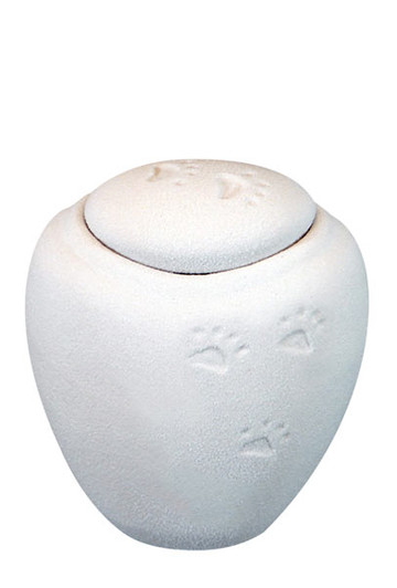 Mini White Sand Biodegradable Paw Prints in the Sand Pet Cremation Urn