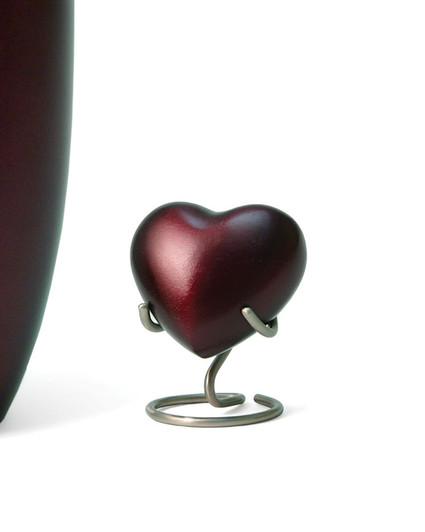 Monterey Ruby Heart Brass Keepsake Cremation Urn