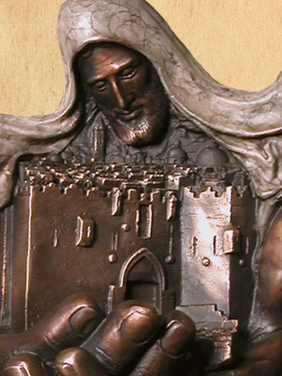 Moses Cradling Jerusalem Cast Bronze Cremation Urn