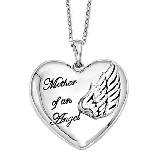 Mother of an Angel Sterling Silver Memorial Jewelry Necklace