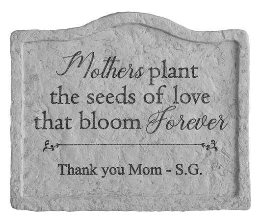 Mothers Plant Fused Glass Garden Stake Memorial Garden Stone