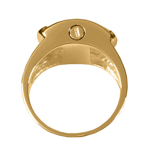 Noseprint Shield Solid 14k Gold Memorial Cremation Ring