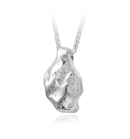 Nugget Sterling Silver Cremation Jewelry Pendant Necklace