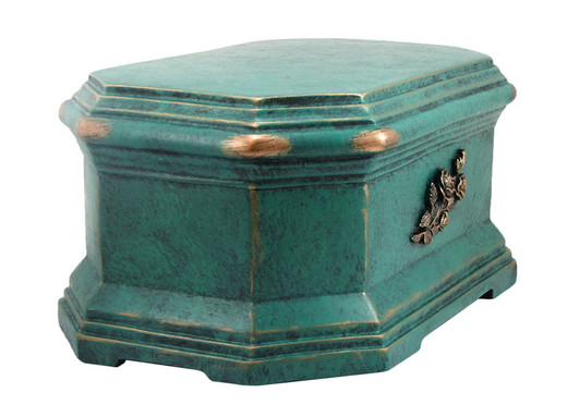 Octagon with Roses Cold Cast Cremation Urn