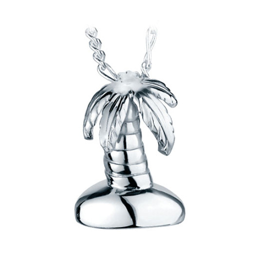 Palm Tree Sterling Silver Cremation Jewelry Pendant Necklace