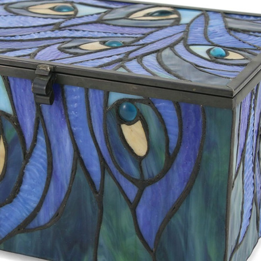 Paragon Peacock Large Stained Glass Memory Chest