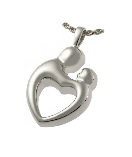 Parental Love Two Chamber Heart Cremation Jewelry-Sterling Silver