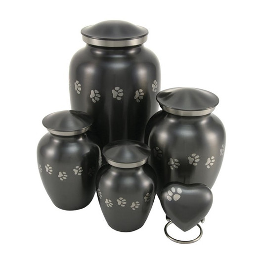 Keepsake Paw Prints Classic Heart Slate Pet Cremation Urn - Engravable