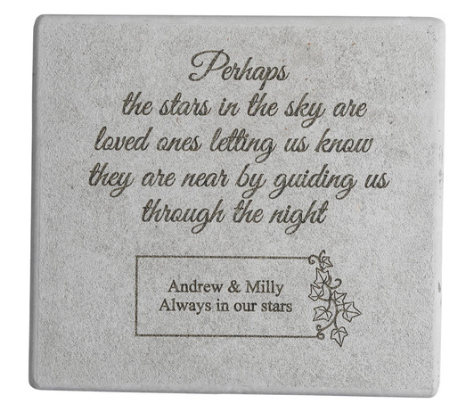 Perhaps The Stars In The Sky Fused Glass Square Memorial Garden Stone