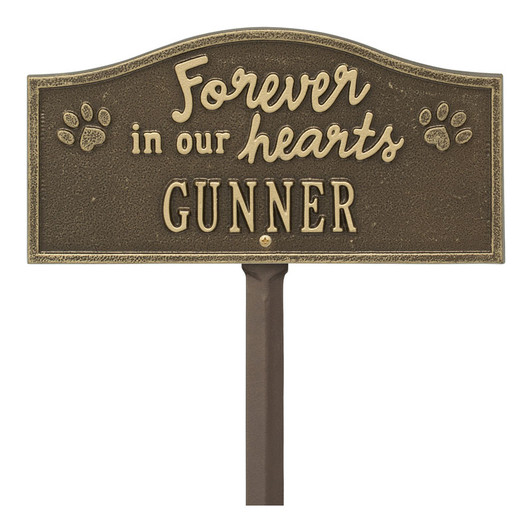 Personalized Forever in Our Hearts Lawn and Garden Memorial Marker - 10 Colors