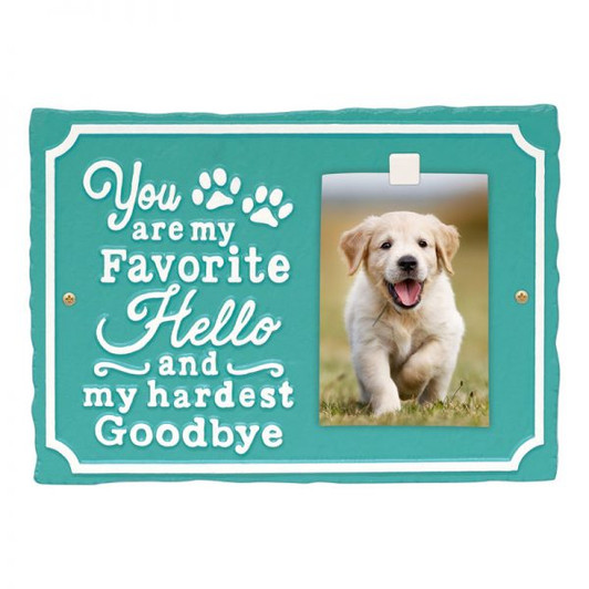 Personalized My Favorite Hello Pet Memorial Marker Wall Plaque - 9 Colors