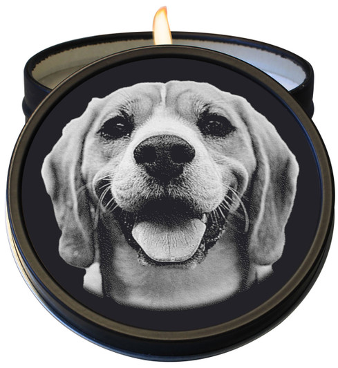 Personalized Pet Photo Scented Natural Soy Memorial Candle Tin