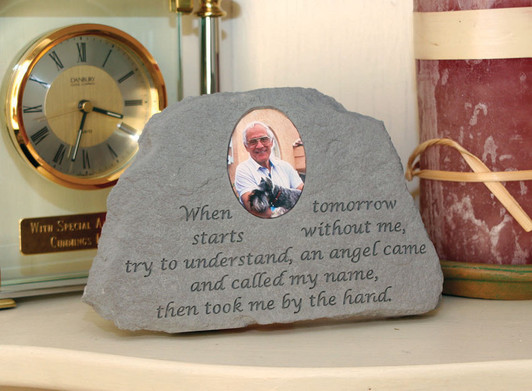 Photo Insert Memorial -When Tomorrow Starts - Memorial Garden Stone