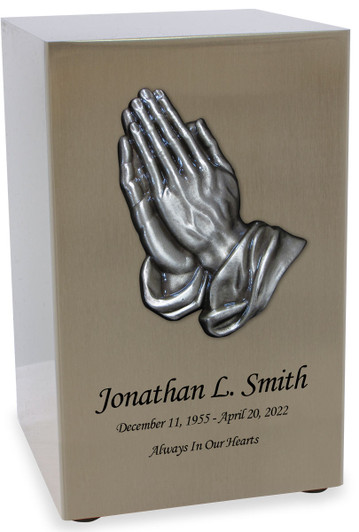 Praying Hands Pewter Finish Beaumont Cremation Urn